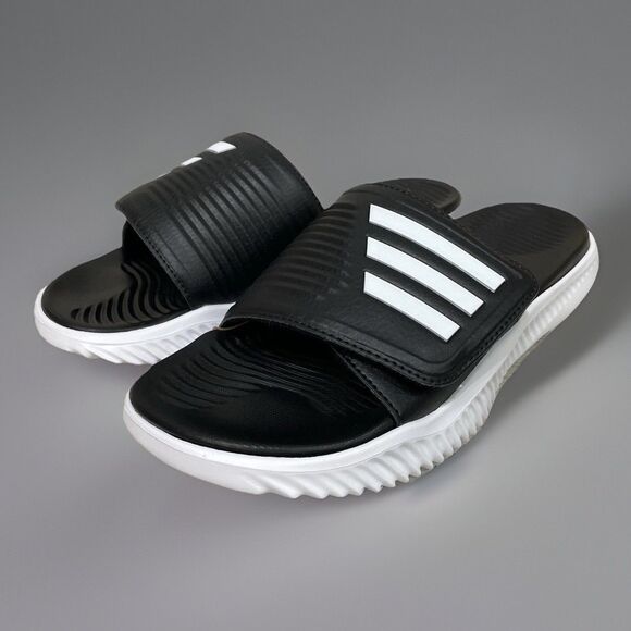 Adidas Alphabounce 2.0 Slides Sandals Black White Mens Size 12 New In Box GY9415